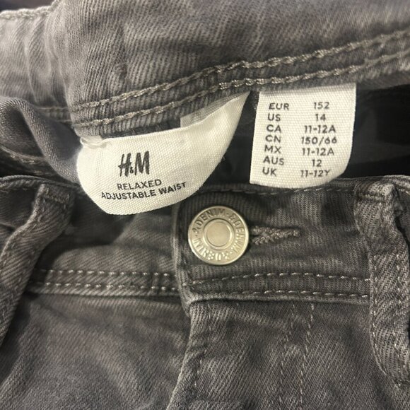 H&M Boys Dark Gray Black Relaxed Fit Jeans Size 14 - Picture 9 of 11